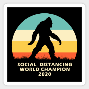 Bigfoot Social Distancing World Champion T-Shirt | funny gift tee Pandemic Virus Sticker